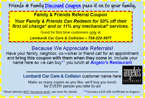 Referral Reward Coupon for Angello's Restaurant