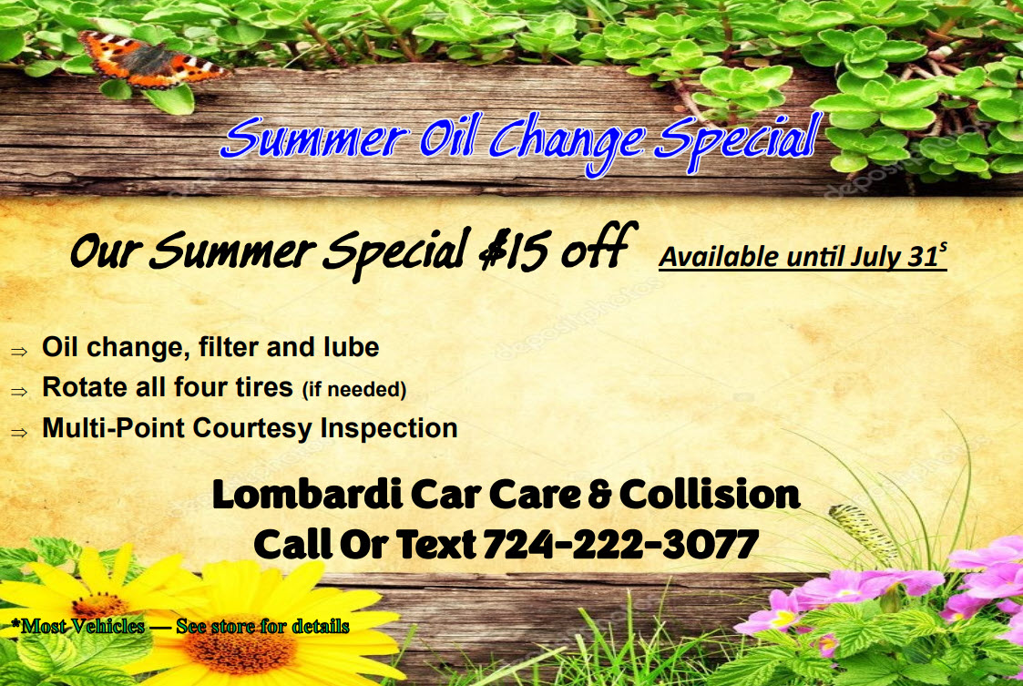 Lombardi Car Care Summer Oil Change Special July 2026