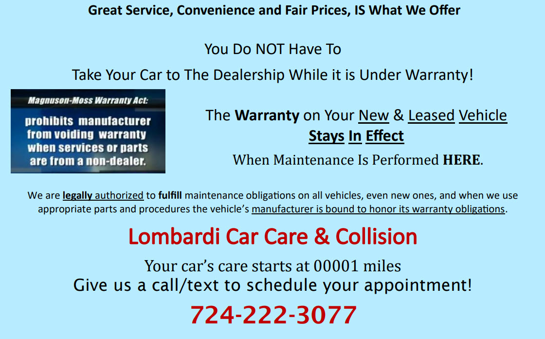 Lombardi Auto Body & Repair Christmas Gift Certificates