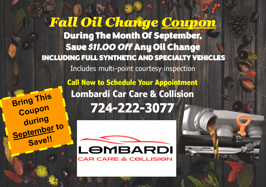 Lombardi Car Care Fall Oil Change Special September 2026